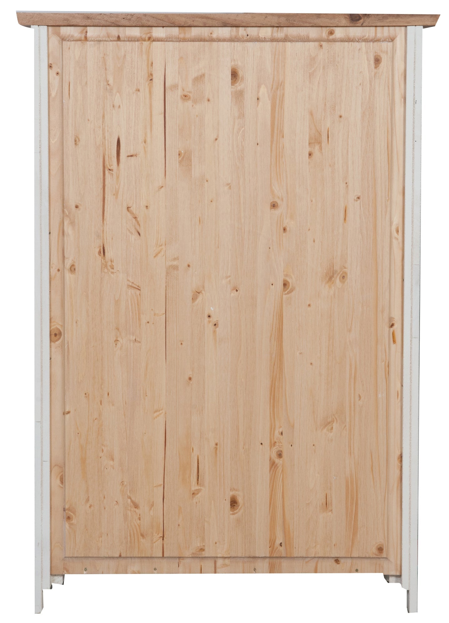 Biscottini Stipetto Country in legno massello di tiglio struttura bianca anticata piano finitura naturale L68xPR25xH98 cm. Made in Italy