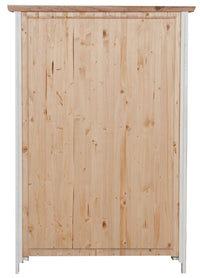 Biscottini Stipetto Country in legno massello di tiglio struttura bianca anticata piano finitura naturale L68xPR25xH98 cm. Made in Italy