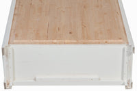 Biscottini Stipetto Country in legno massello di tiglio struttura bianca anticata piano finitura naturale L68xPR25xH98 cm. Made in Italy