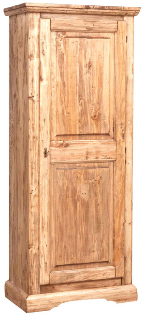 Biscottini Stipo Country in legno massello di tiglio finitura naturale L72xPR40xH173 cm. Made in Italy