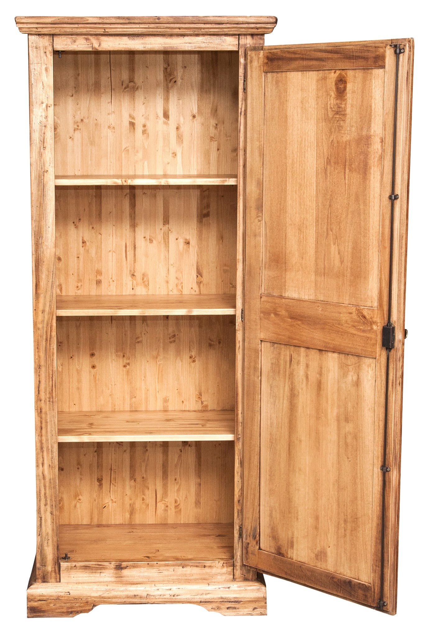 Biscottini Stipo Country in legno massello di tiglio finitura naturale L72xPR40xH173 cm. Made in Italy