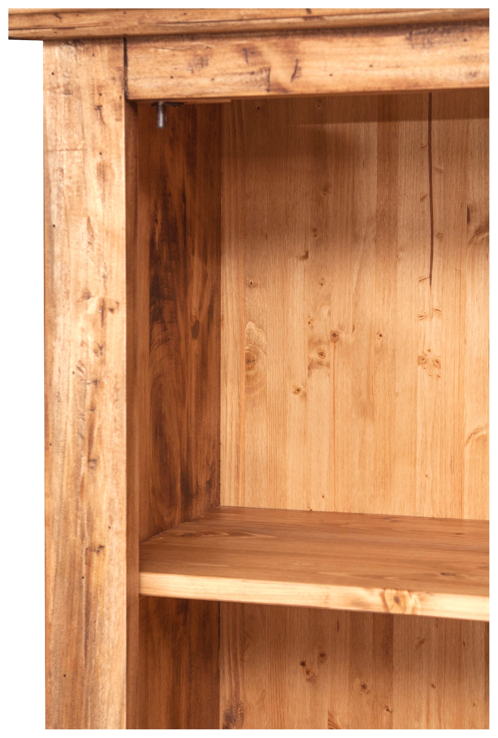 Biscottini Stipo Country in legno massello di tiglio finitura naturale L72xPR40xH173 cm. Made in Italy