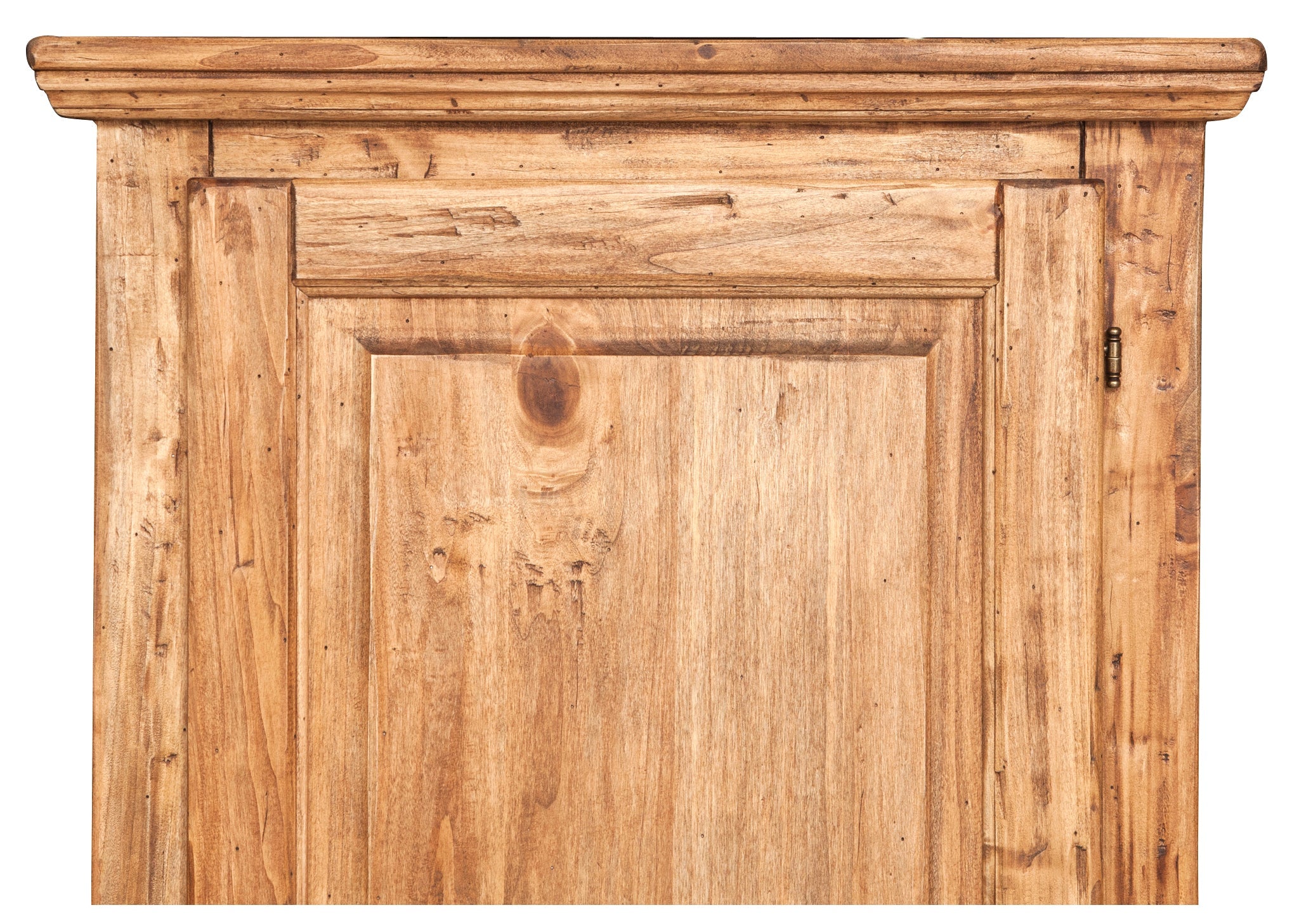 Biscottini Stipo Country in legno massello di tiglio finitura naturale L72xPR40xH173 cm. Made in Italy