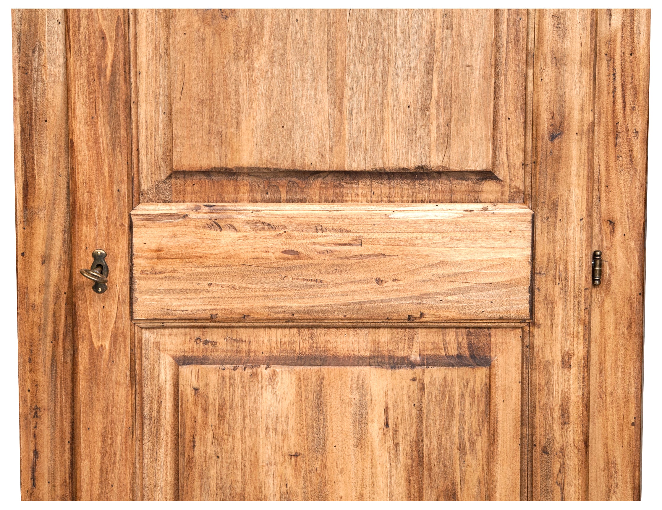 Biscottini Stipo Country in legno massello di tiglio finitura naturale L72xPR40xH173 cm. Made in Italy