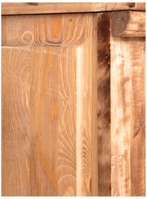 Biscottini Stipo Country in legno massello di tiglio finitura naturale L72xPR40xH173 cm. Made in Italy