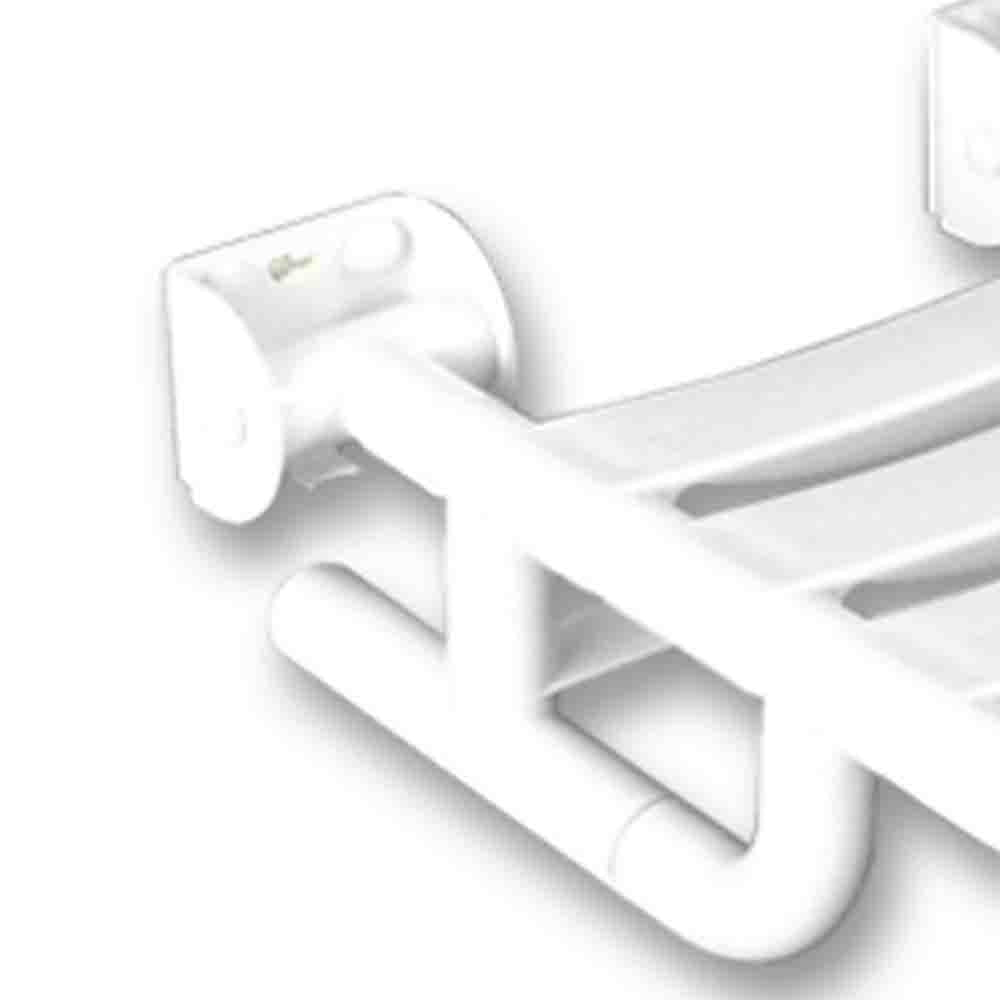 Sedile ribaltabile per doccia con doghe bianche