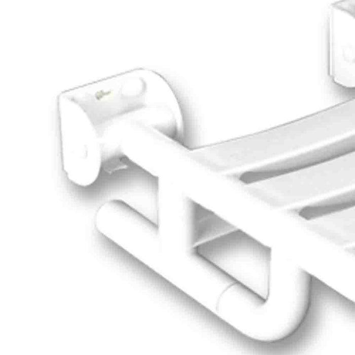 Sedile ribaltabile per doccia con doghe bianche