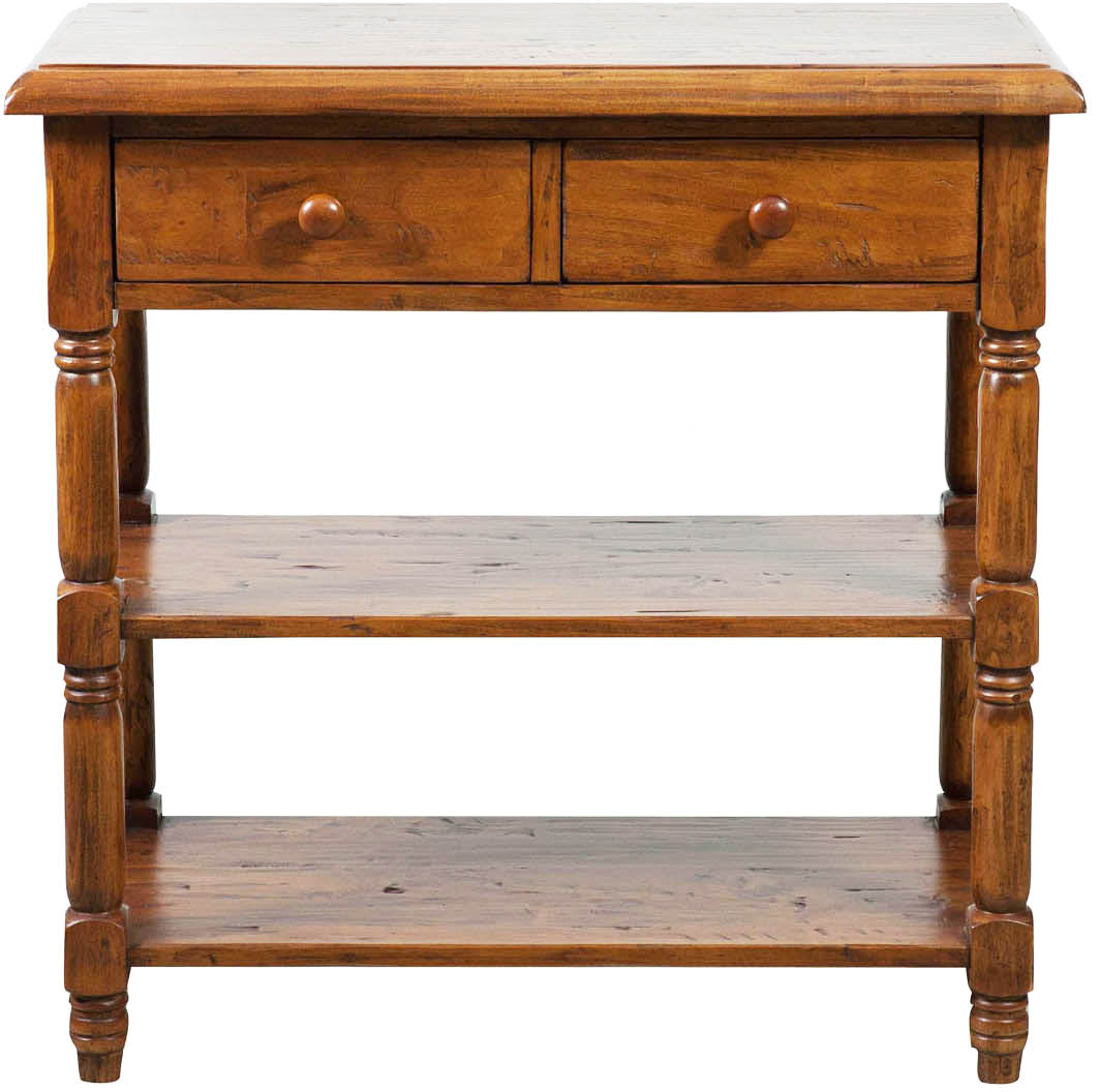 Biscottini Tavolino Country in legno massello di tiglio finitura noce L80xPR38xH80 cm. Made in Italy