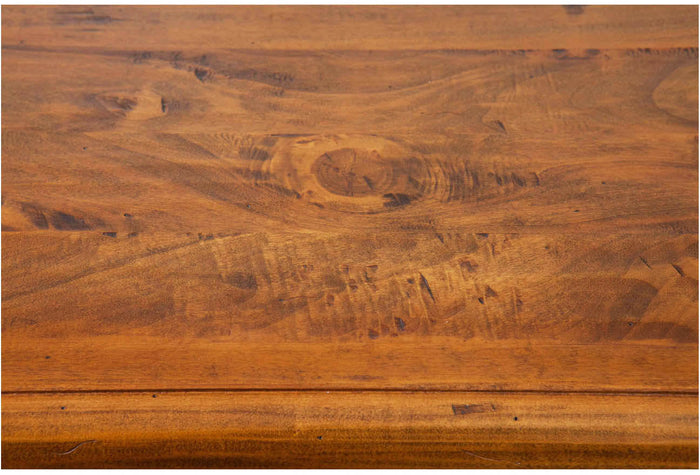 Biscottini Tavolino Country in legno massello di tiglio finitura noce L80xPR38xH80 cm. Made in Italy