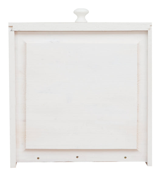 Biscottini Tavolino Country in legno massello di tiglio struttura bianca anticata piano finitura naturale L80xPR38xH80 cm. Made in Italy