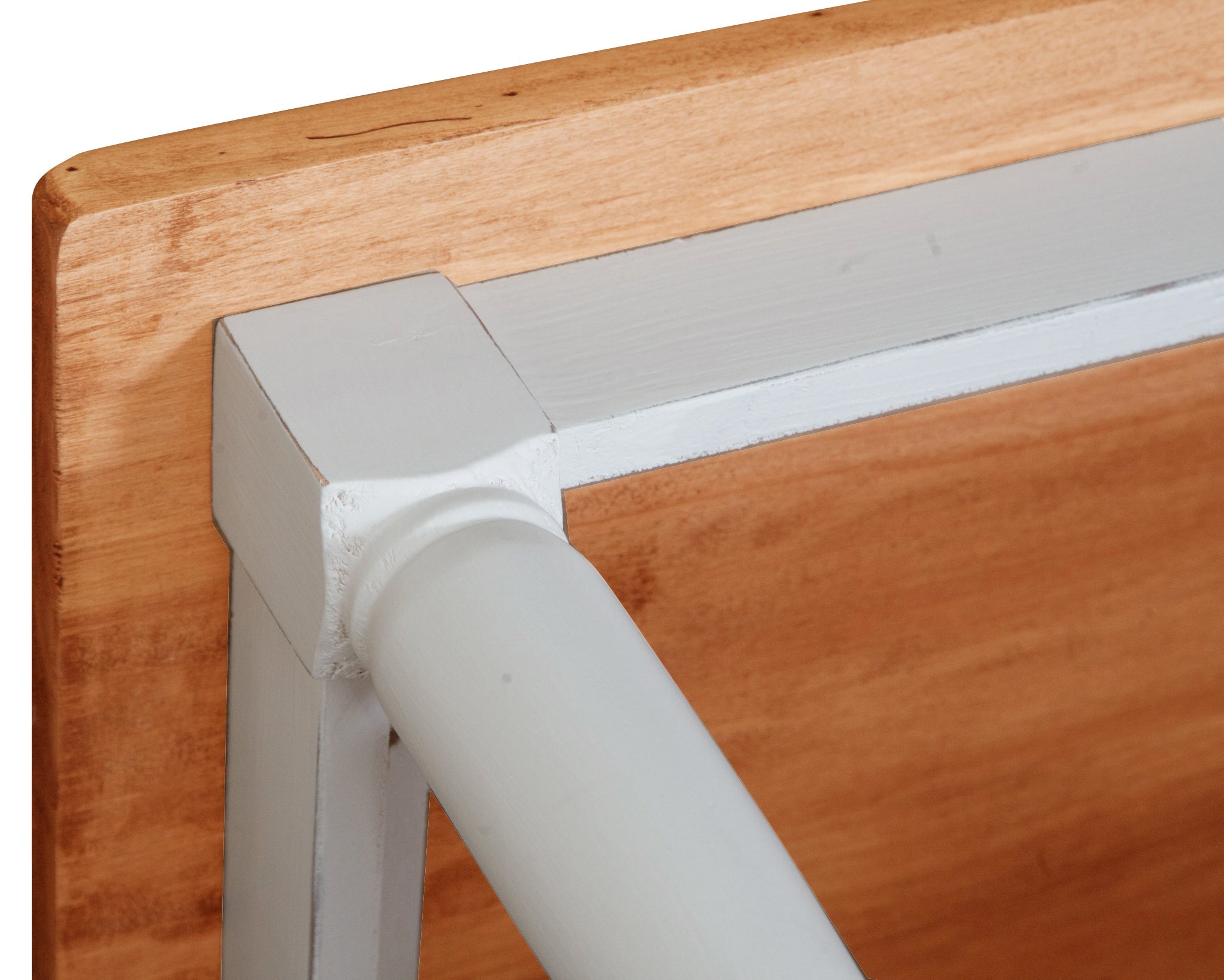 Biscottini Tavolino da fumo Country in legno massello di tiglio struttura bianca anticata piano finitura naturale L70xPR70xH45 Made in Ital