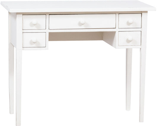 Biscottini Tavolino scrittoio in legno massello di tiglio finitura bianca anticata. Made in Italy