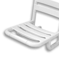 Sedile asportabile per doccia con doghe bianche