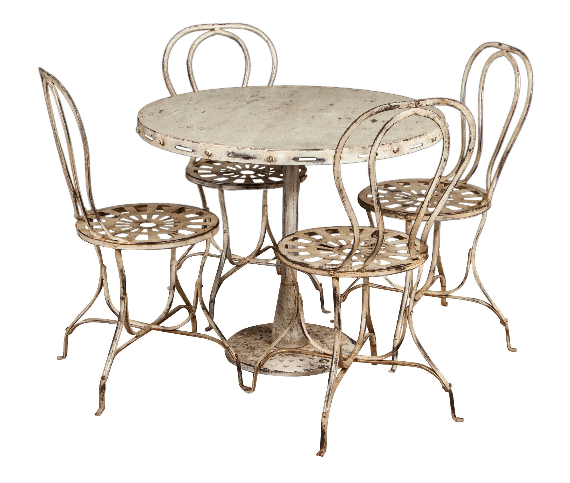 Biscottini TAVOLO PIEGHEVOLE IN FERRO BATTUTO FINITURA BIANCA ANTICATA dimensioni Offerta