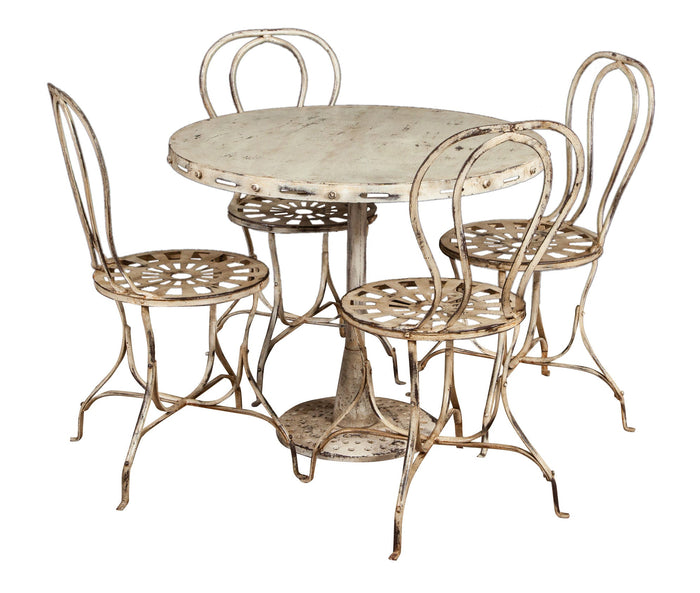 Biscottini TAVOLO PIEGHEVOLE IN FERRO BATTUTO FINITURA BIANCA ANTICATA dimensioni Offerta