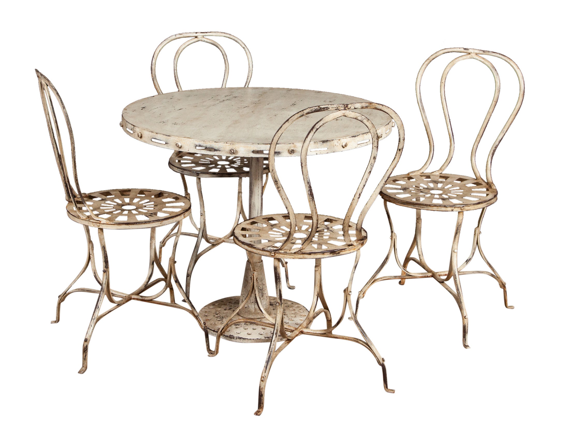 Biscottini TAVOLO PIEGHEVOLE IN FERRO BATTUTO FINITURA BIANCA ANTICATA dimensioni Offerta