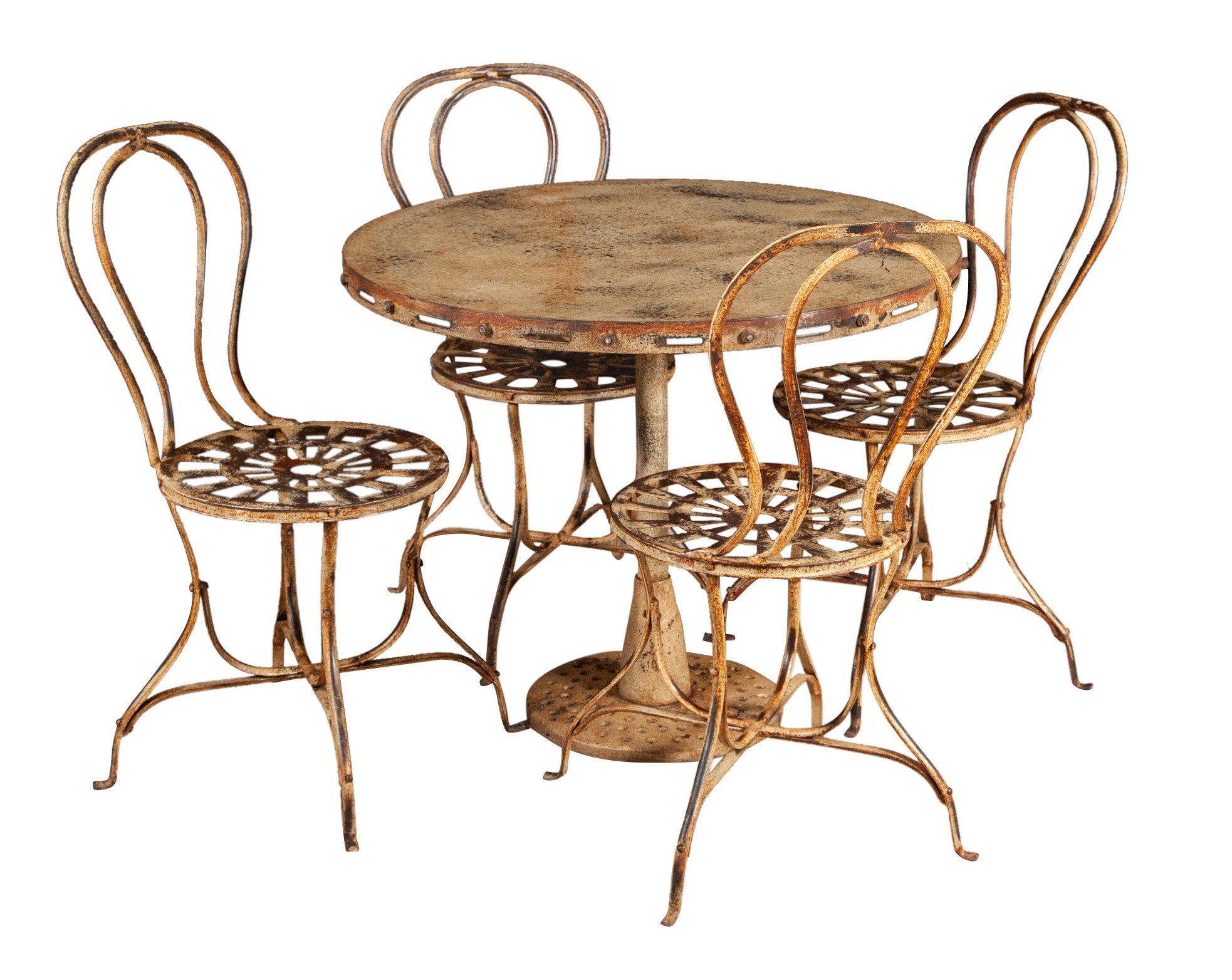 Biscottini TAVOLO PIEGHEVOLE IN FERRO BATTUTO FINITURA CREMA ANTICATA dimensioni lunghezza