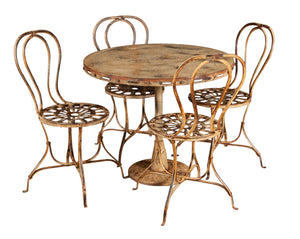 Biscottini TAVOLO PIEGHEVOLE IN FERRO BATTUTO FINITURA CREMA ANTICATA dimensioni lunghezza