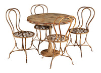 Biscottini TAVOLO PIEGHEVOLE IN FERRO BATTUTO FINITURA CREMA ANTICATA dimensioni lunghezza