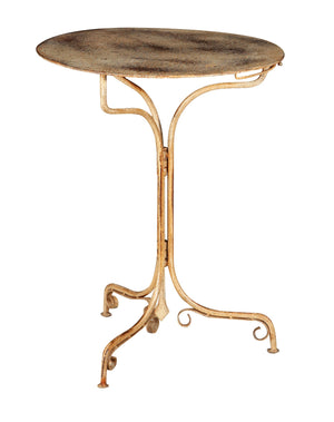 Biscottini TAVOLO ROTONDO PIEGHEVOLE IN FERRO BATTUTO FINITURA CREMA ANTICATA dimensioni