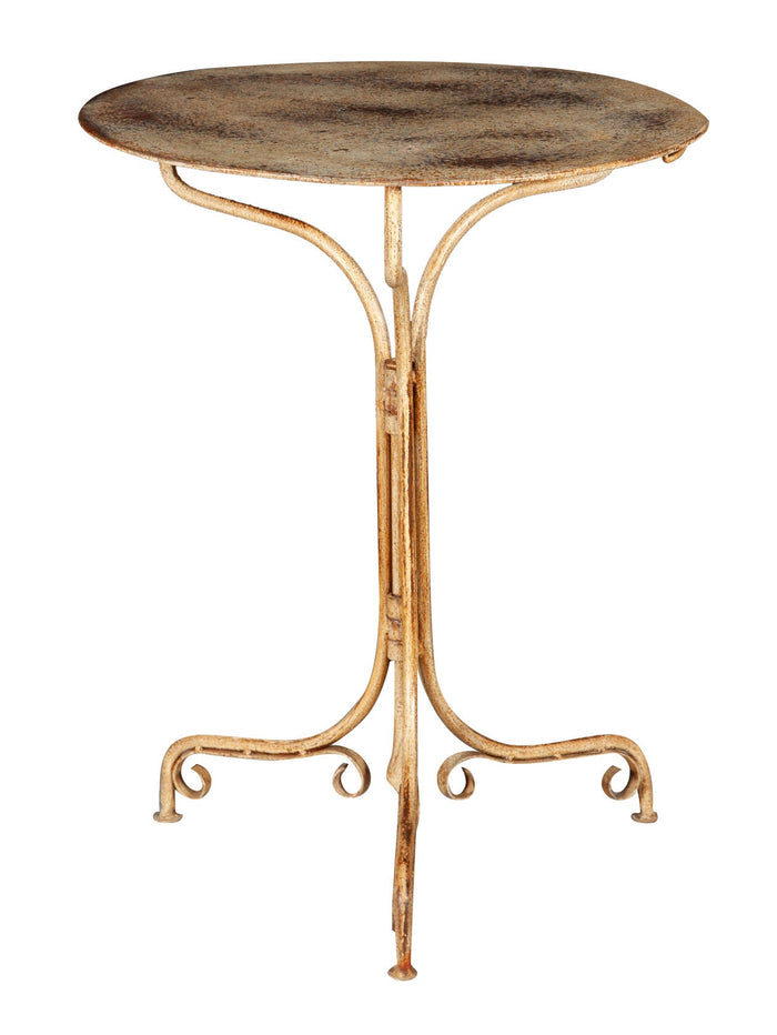 Biscottini TAVOLO ROTONDO PIEGHEVOLE IN FERRO BATTUTO FINITURA CREMA ANTICATA dimensioni