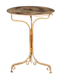 Biscottini TAVOLO ROTONDO PIEGHEVOLE IN FERRO BATTUTO FINITURA CREMA ANTICATA dimensioni