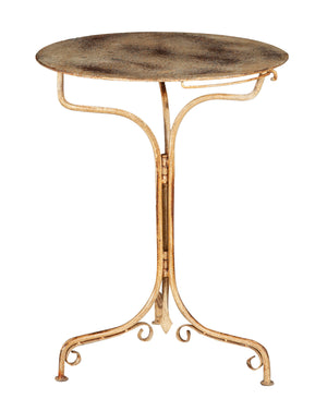 Biscottini TAVOLO ROTONDO PIEGHEVOLE IN FERRO BATTUTO FINITURA CREMA ANTICATA dimensioni