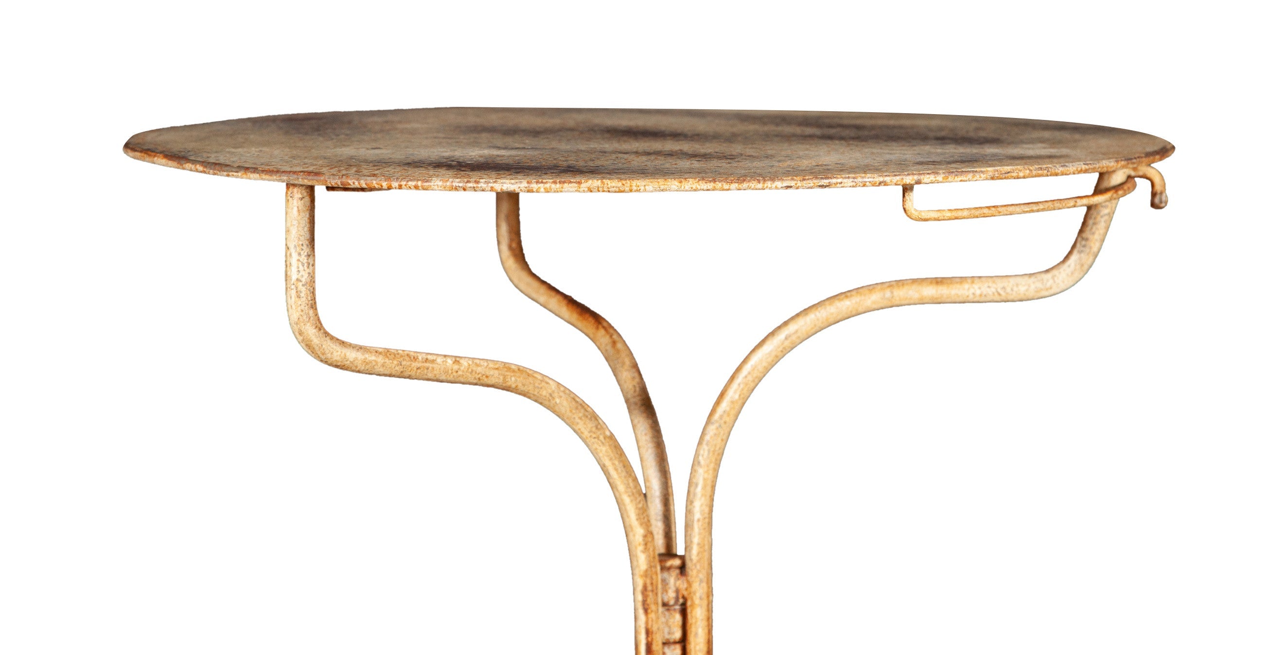 Biscottini TAVOLO ROTONDO PIEGHEVOLE IN FERRO BATTUTO FINITURA CREMA ANTICATA dimensioni