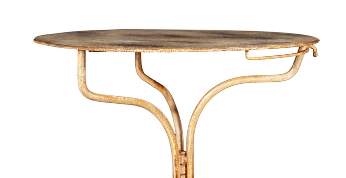 Biscottini TAVOLO ROTONDO PIEGHEVOLE IN FERRO BATTUTO FINITURA CREMA ANTICATA dimensioni