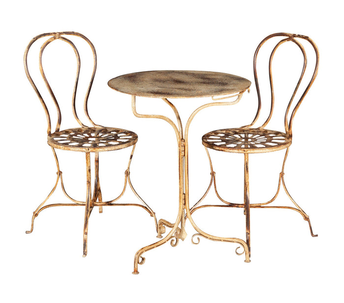 Biscottini TAVOLO ROTONDO PIEGHEVOLE IN FERRO BATTUTO FINITURA CREMA ANTICATA dimensioni