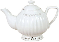 Biscottini Teiera in porcellana bianca Shabby L23xPR14xH16 cm Elegante realizzata fine