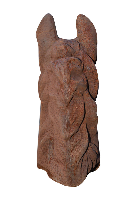 Biscottini Testa di cavallo in fusione di ghisa finitura ruggine naturale ornamentale