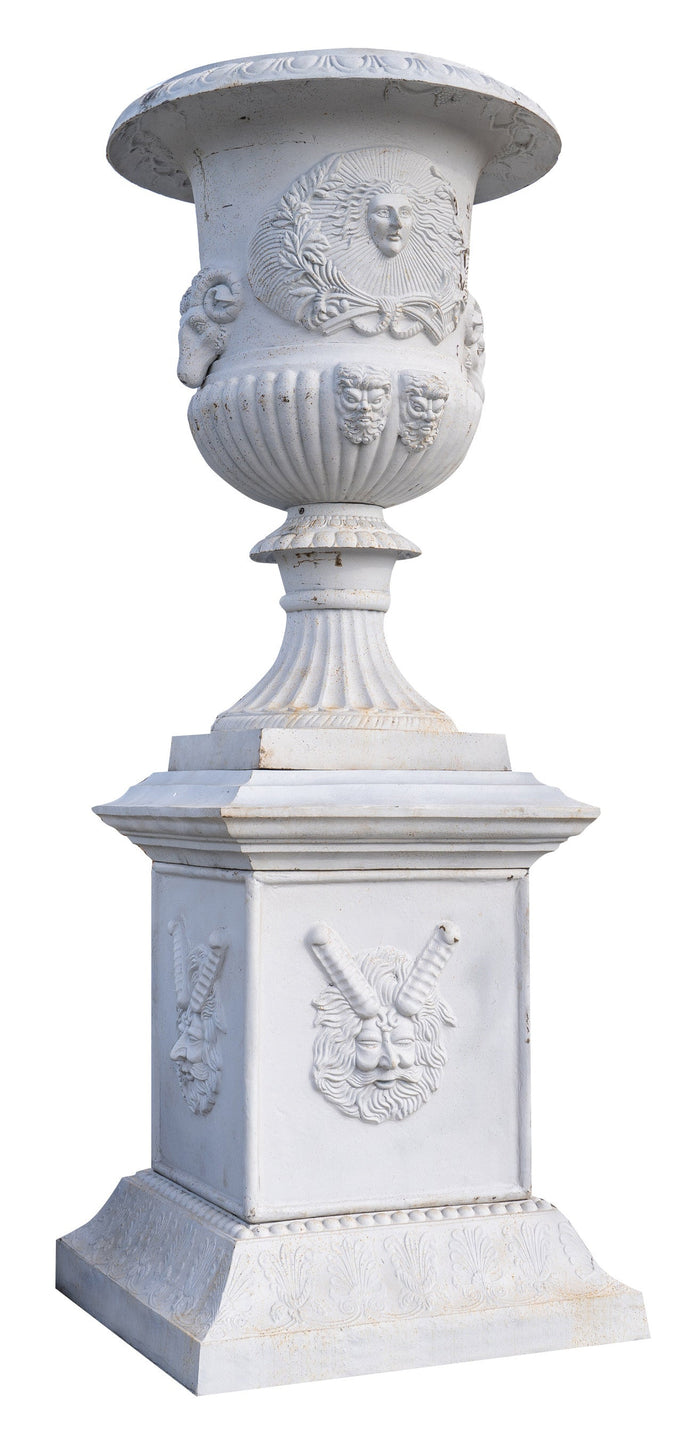 Biscottini Vaso con base in fusione di ghisa finitura bianca anticata Molto Stabile