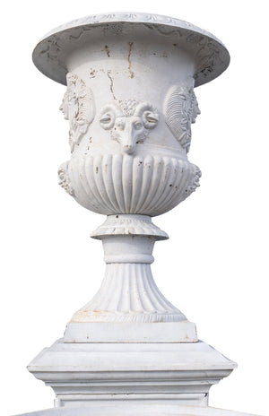 Biscottini Vaso con base in fusione di ghisa finitura bianca anticata Molto Stabile