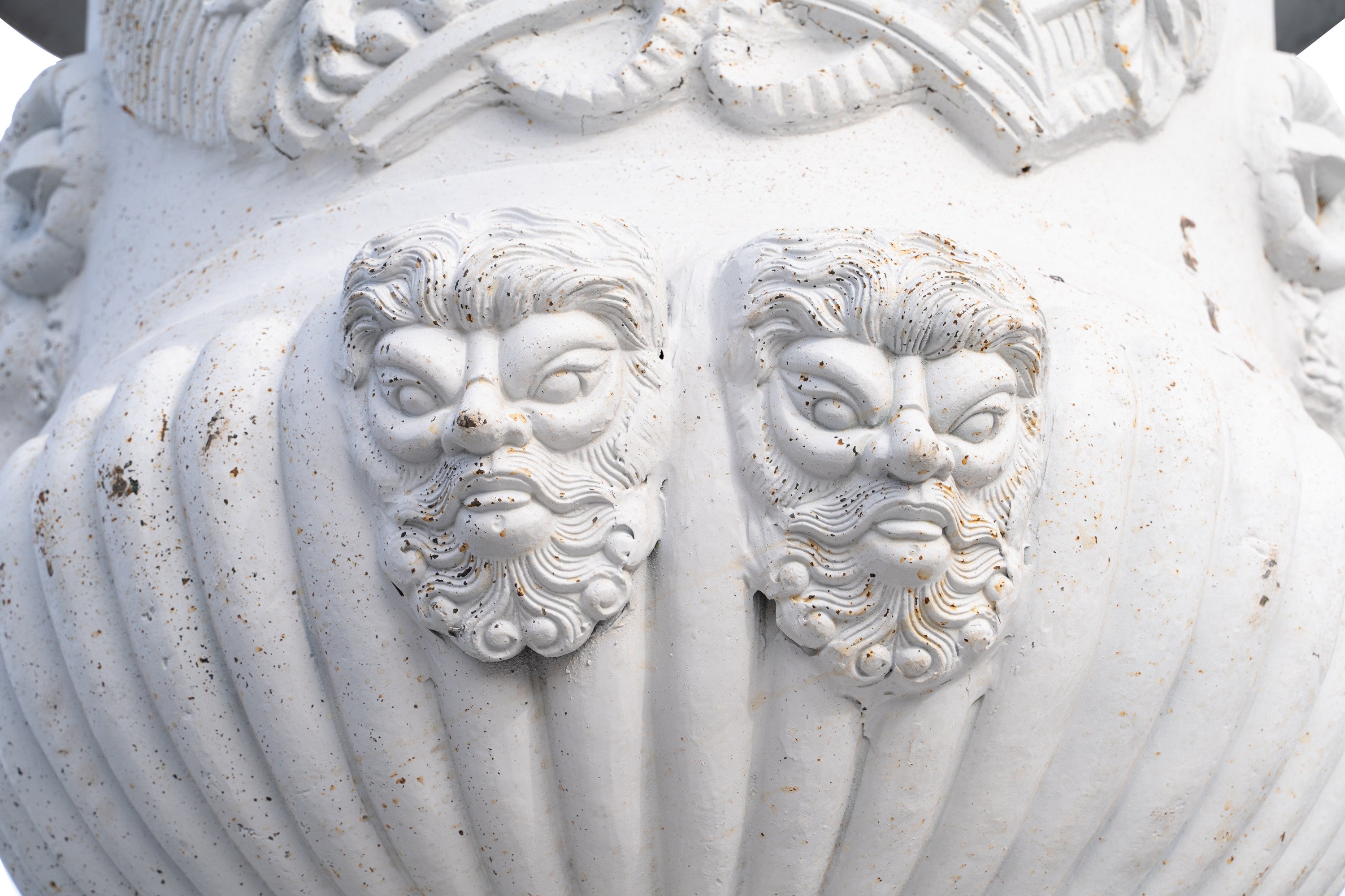 Biscottini Vaso con base in fusione di ghisa finitura bianca anticata Molto Stabile