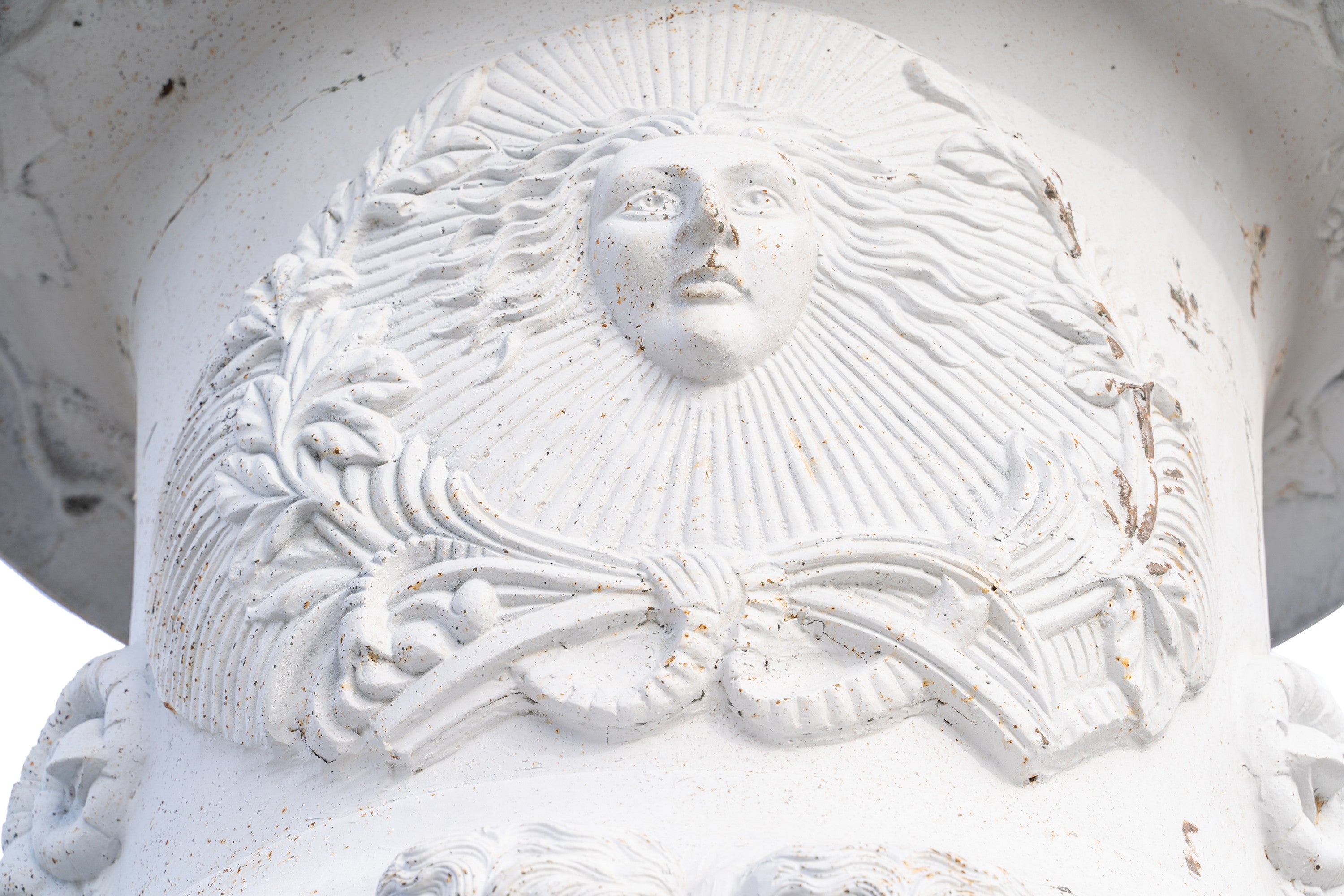 Biscottini Vaso con base in fusione di ghisa finitura bianca anticata Molto Stabile