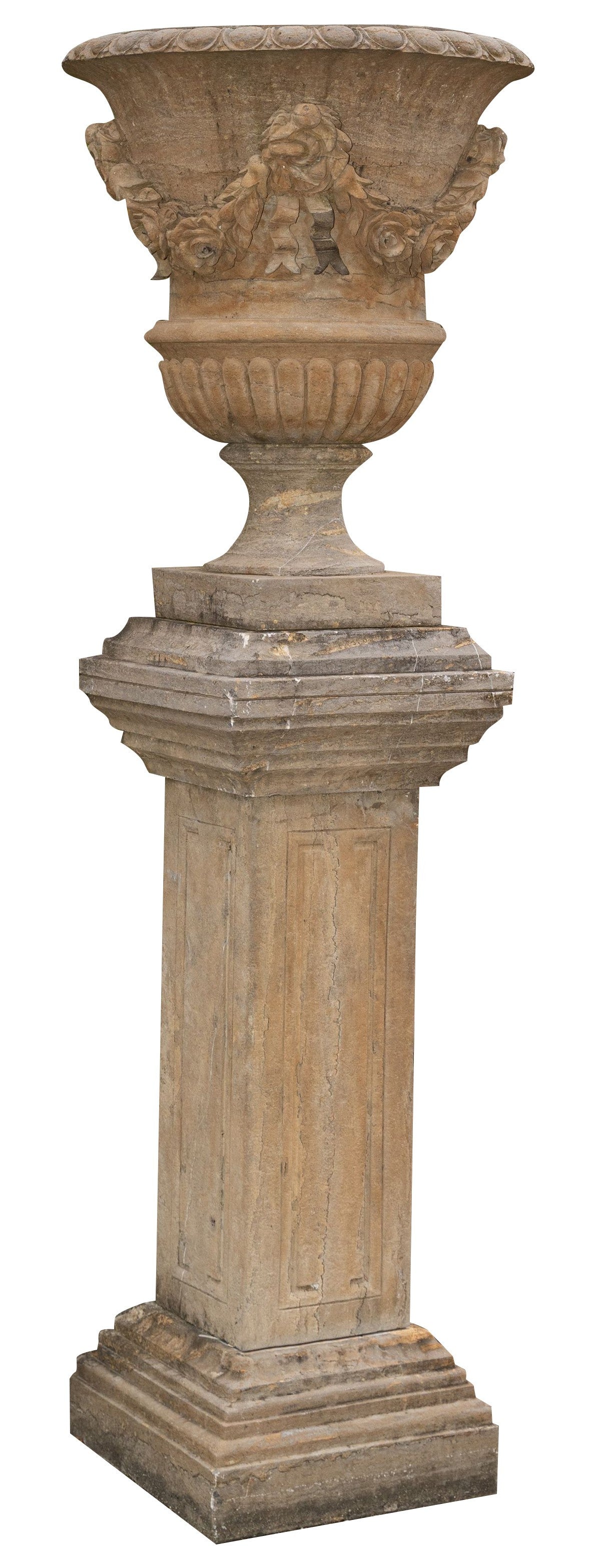 Biscottini Vaso con base in pietra L65xPR65xH198 cm completo base, dimensioni Offerta