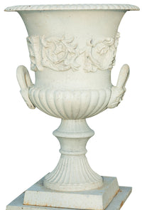 Biscottini Vaso diam.57xH80 cm con base L44xPR44xH69 cm in fusione di ghisa Stabile