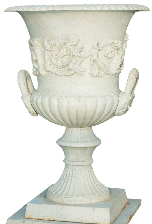 Biscottini Vaso diam.57xH80 cm con base L44xPR44xH69 cm in fusione di ghisa Stabile