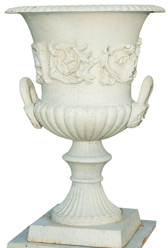 Biscottini Vaso diam.57xH80 cm con base L44xPR44xH69 cm in fusione di ghisa Stabile