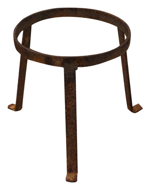 Biscottini Vecchia anfora giara con manici in terracotta e base portavasi in ferro