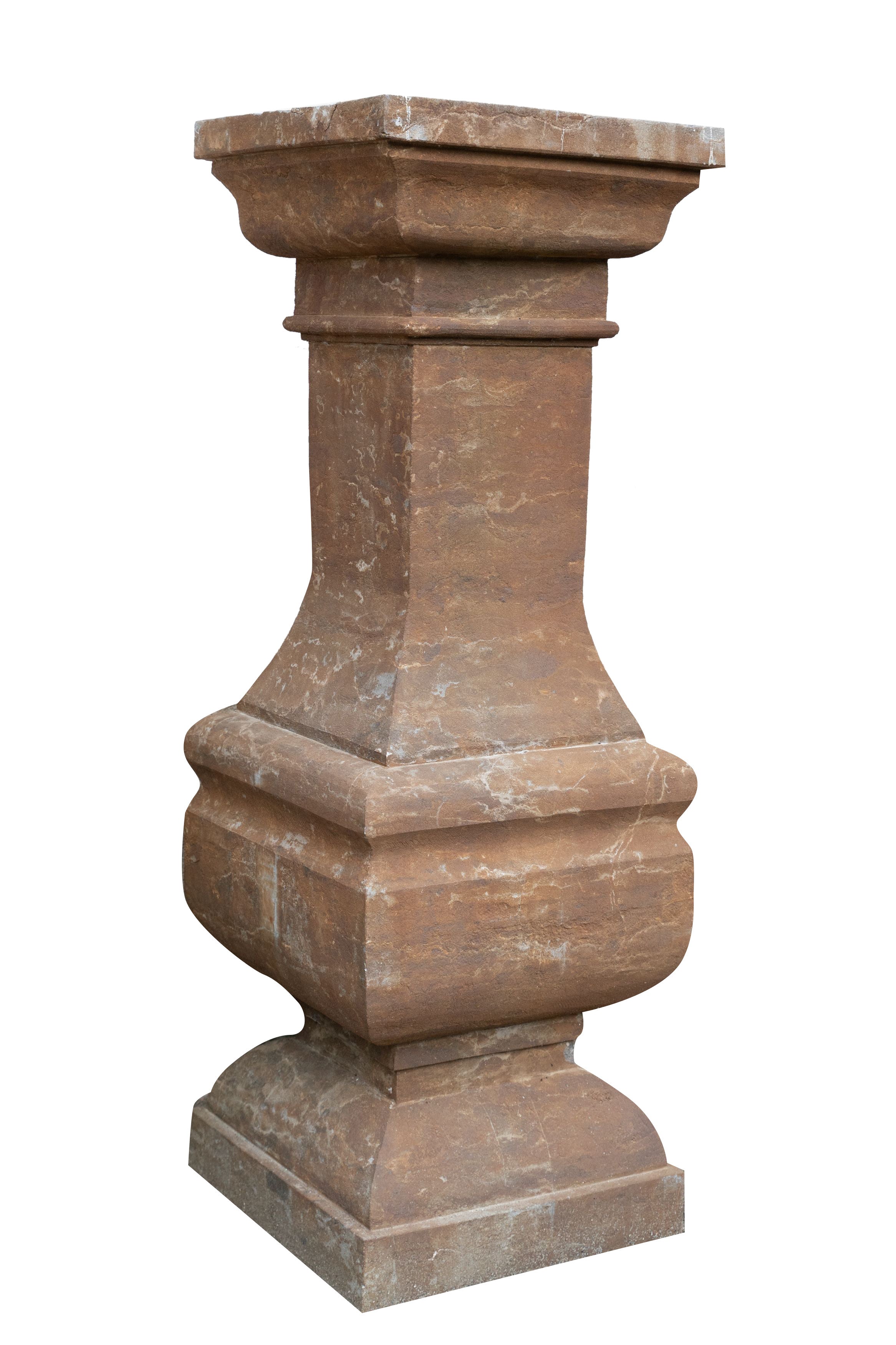 Biscottini Vecchia base portavaso in pietra Molto solida robusta Offerta Speciale Qualità