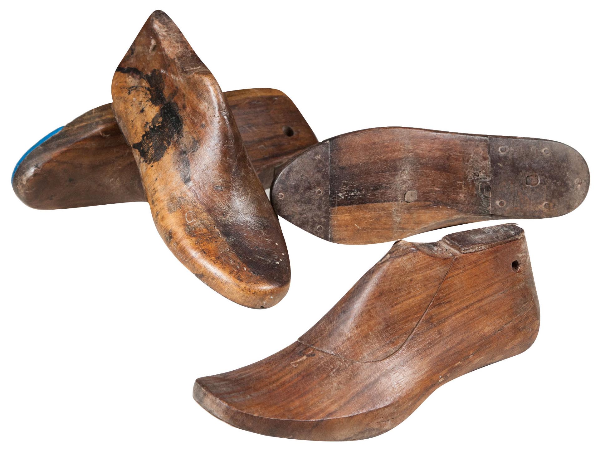 Biscottini Vecchia forma di scarpa anticata in legno misure e forme assortite usata