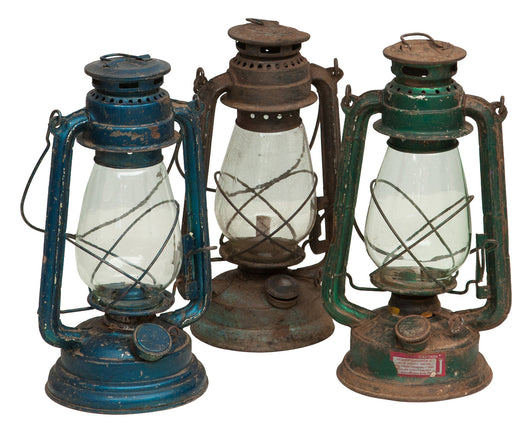 Biscottini Vecchia lanterna miniera a petrolio in metallo L15xPR15xH32 cm finiture assortite