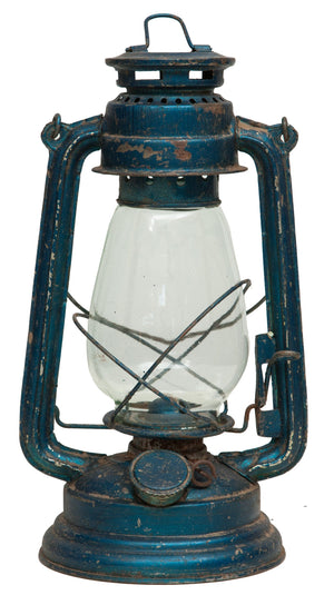 Biscottini Vecchia lanterna miniera a petrolio in metallo L15xPR15xH32 cm finiture assortite