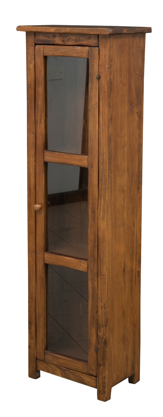 Biscottini Vetrinetta Country in legno massello di tiglio finitura noce.Made in Italy