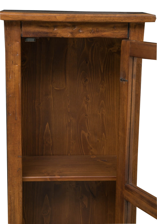 Biscottini Vetrinetta Country in legno massello di tiglio finitura noce.Made in Italy