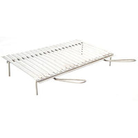 BISTECCHIERA GRATICOLA GRIGLIA INOX RACCOGLISUGO CON PIEDI APPOGGIO CM.60X36
