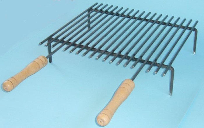 BISTECCHIERA GRATICOLA TOSCANA CM. 40x45 in ferro naturale e manici in legno