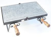 BISTECCHIERA IN PIETRA OLLARE ALPINA CM 50X30 TELAIO FORGIATO CRUCCOLINI